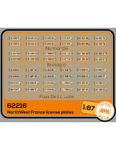 French Car Registrations Regions North West - M62216