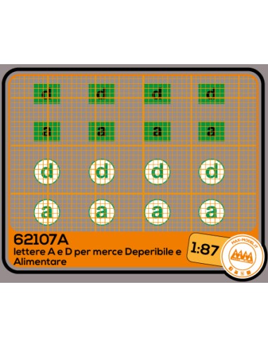 Letter A and D for Perishable and Food Goods - 62107A