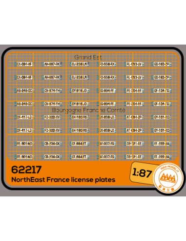 French Car Registration Plates North East Regions - M62217