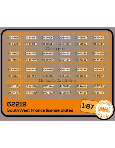 French South West Vehicle Registration Plates - M62219